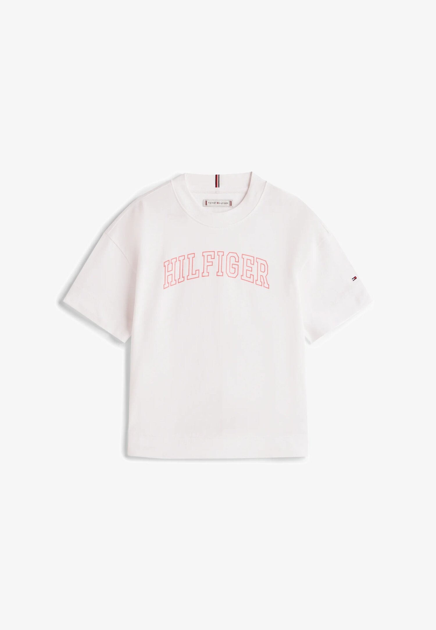 Tommy Hilfiger Tshirt Bianca Con Logo College Bambina KG0KG09523YBR_