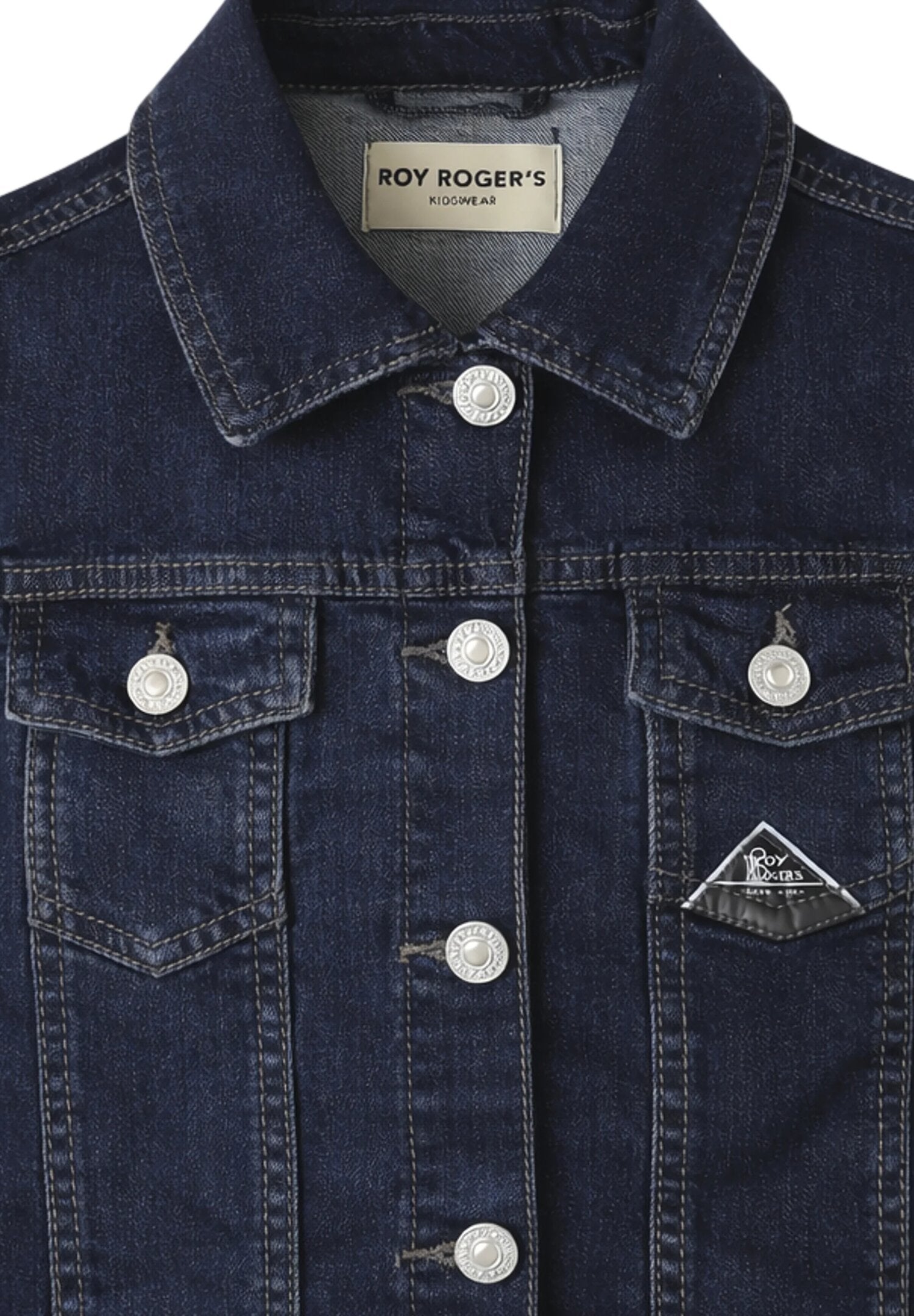 Roy Roger's Gilet Smanicato Bambina Con Bottoni Mezza Stagione In Denim RG152_