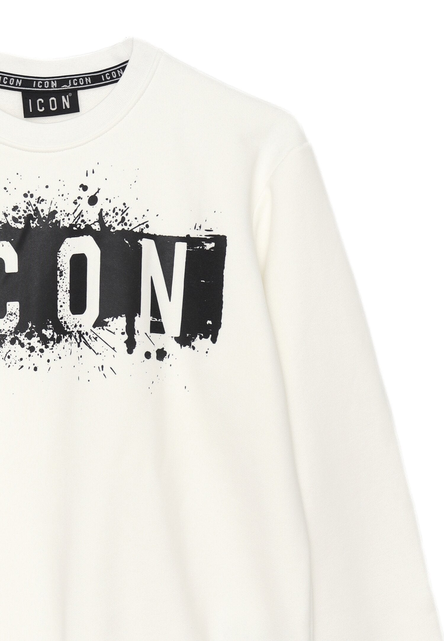 Icon Felpa Bianco Bambino In Cotone Girocollo Passeggio AI25