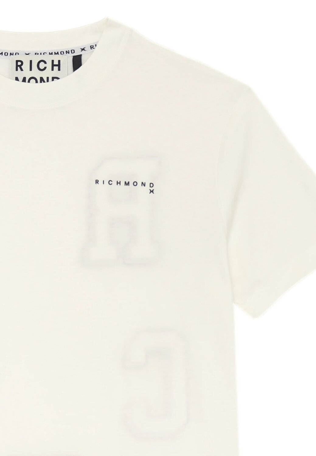 John Richmond T Shirt Bianco Uomo Grafica In Jersey Maniche Corte Sportivo