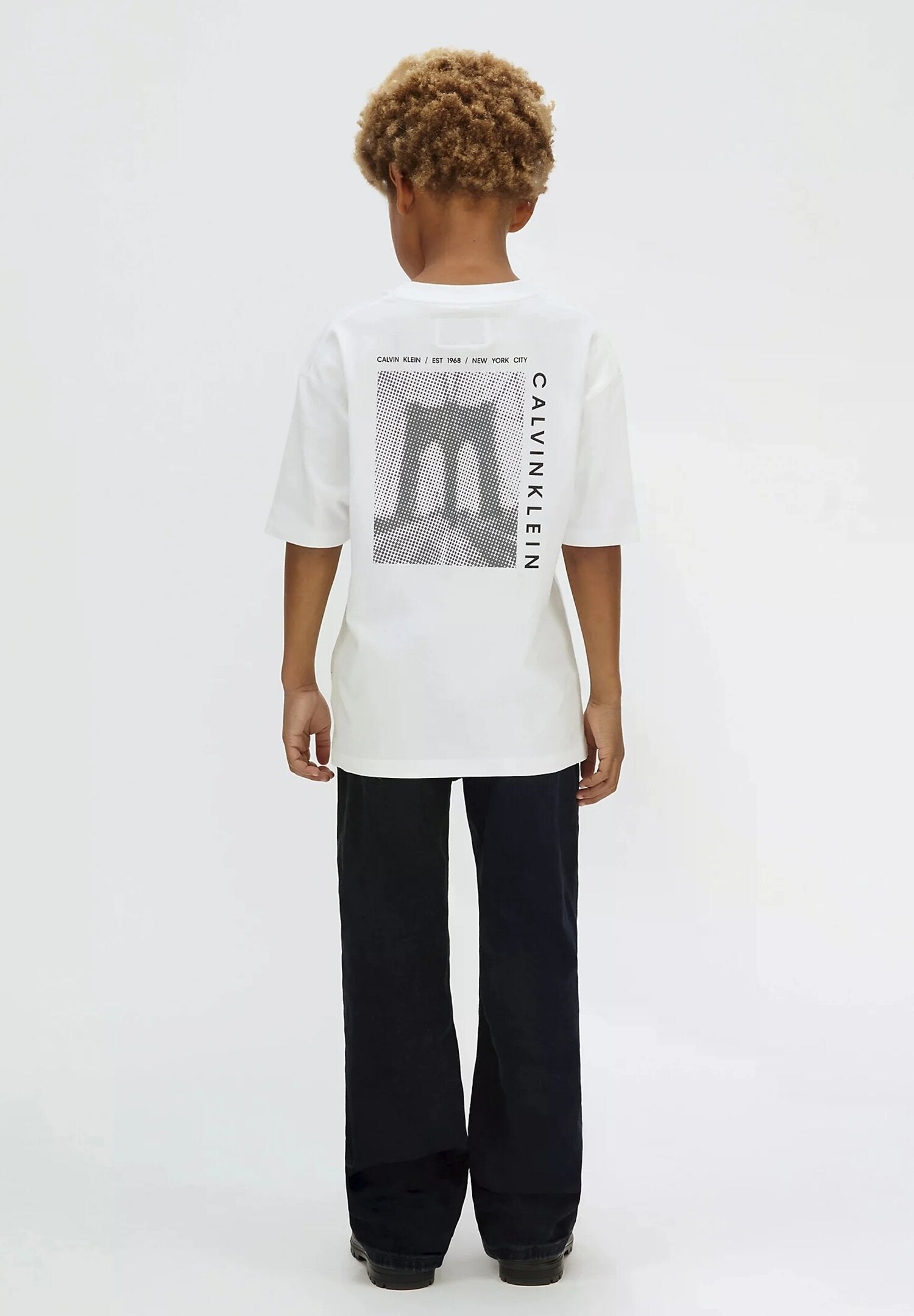 Calvin Klein Tshirt Bianca Stampa Dietro Bambino Bambino LVCKSJA05BYAF_