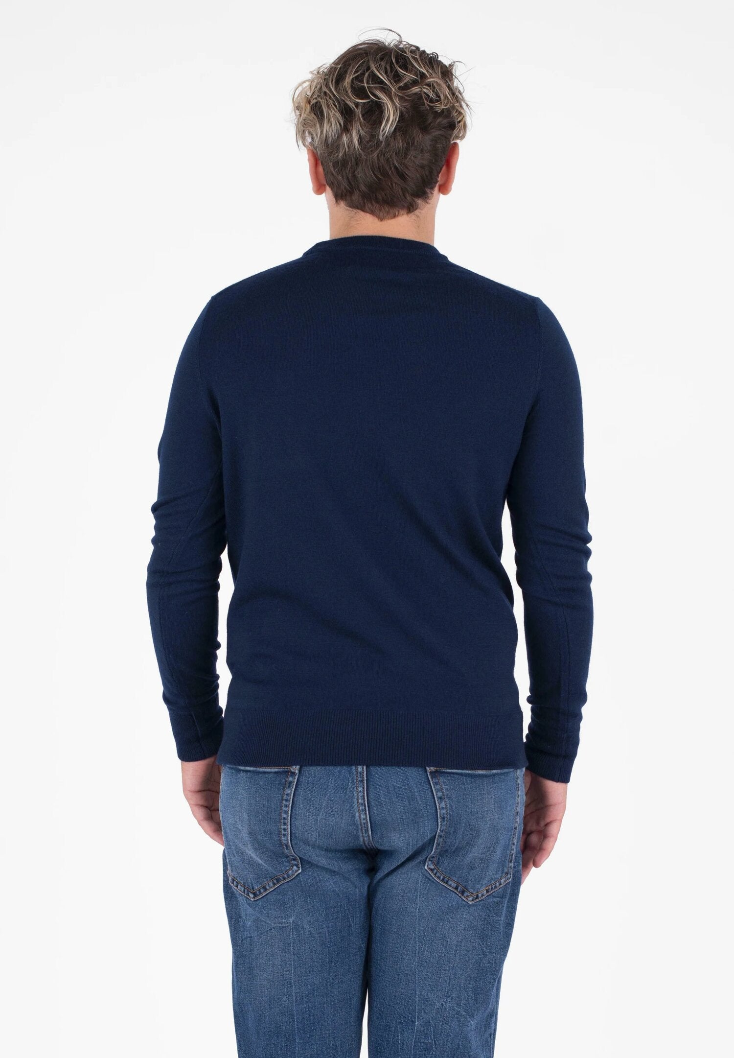 Refrigiwear Maglione Blu Uomo In Lana Girocollo Quotidiano AI25