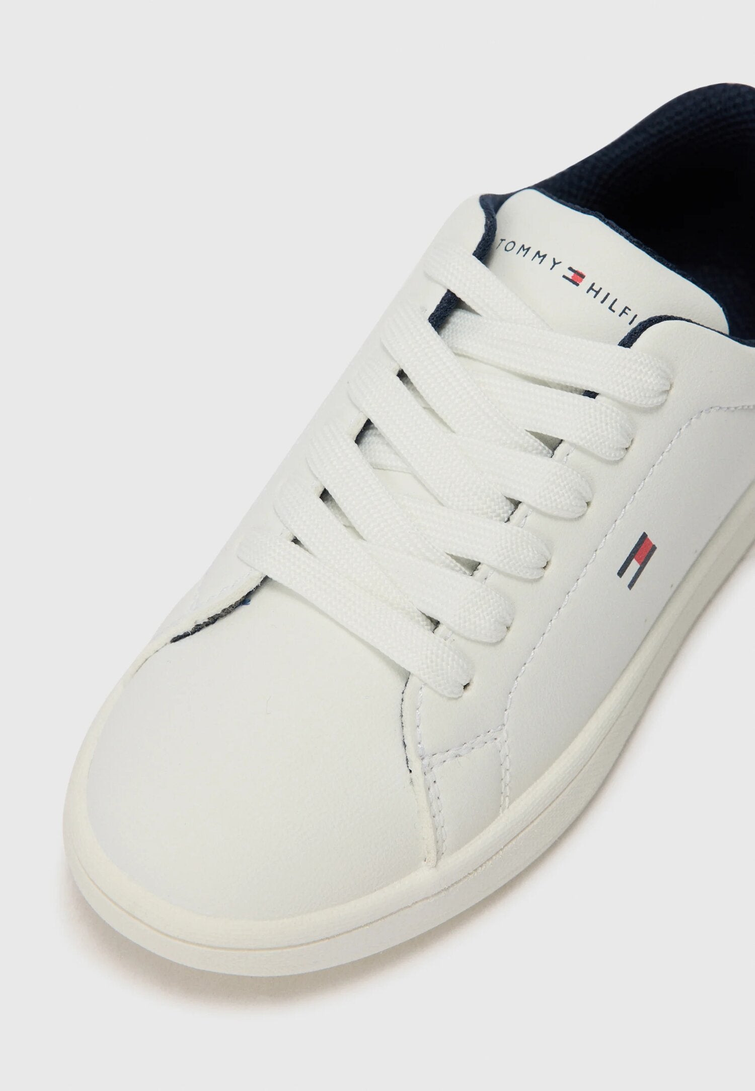 Tommy Hilfiger sneakers basse bambino unisex bianche blu scuola leggere