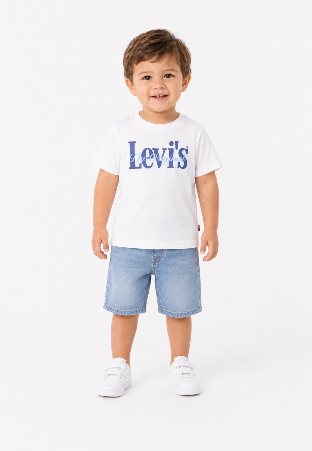Levi's Completo Bianco Con Tshirt e Bermuda Neonato 6EP622-W1T_
