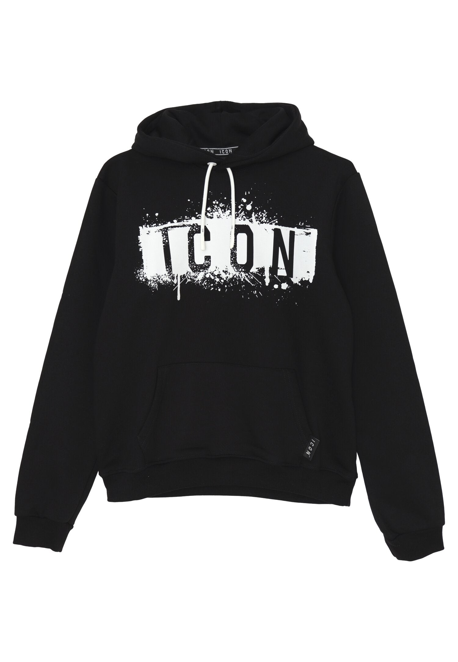 Icon Felpa Nero Bambino In Cotone Con Cappuccio Autunnale AI25