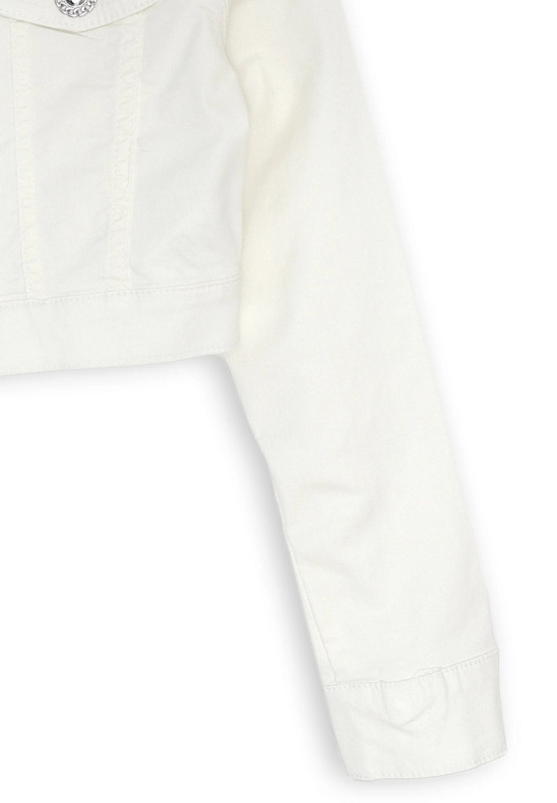 Giubbotto corto ragazza bianco Kocca zip frontale primavera estate - BIANCO | CammarataMode