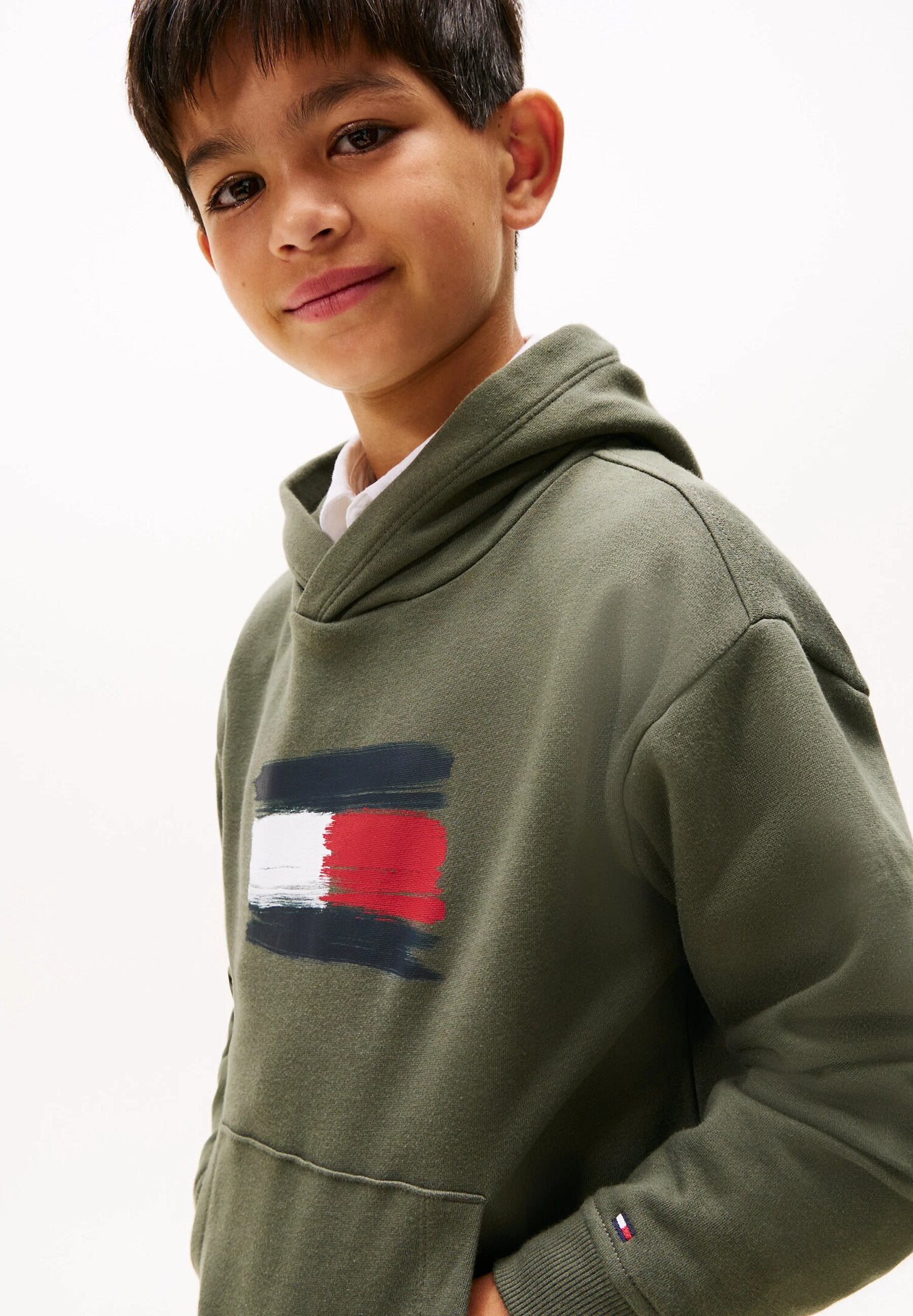 TOMMY HILFIGER – Felpa Bambino con Cappuccio e Logo FLAG