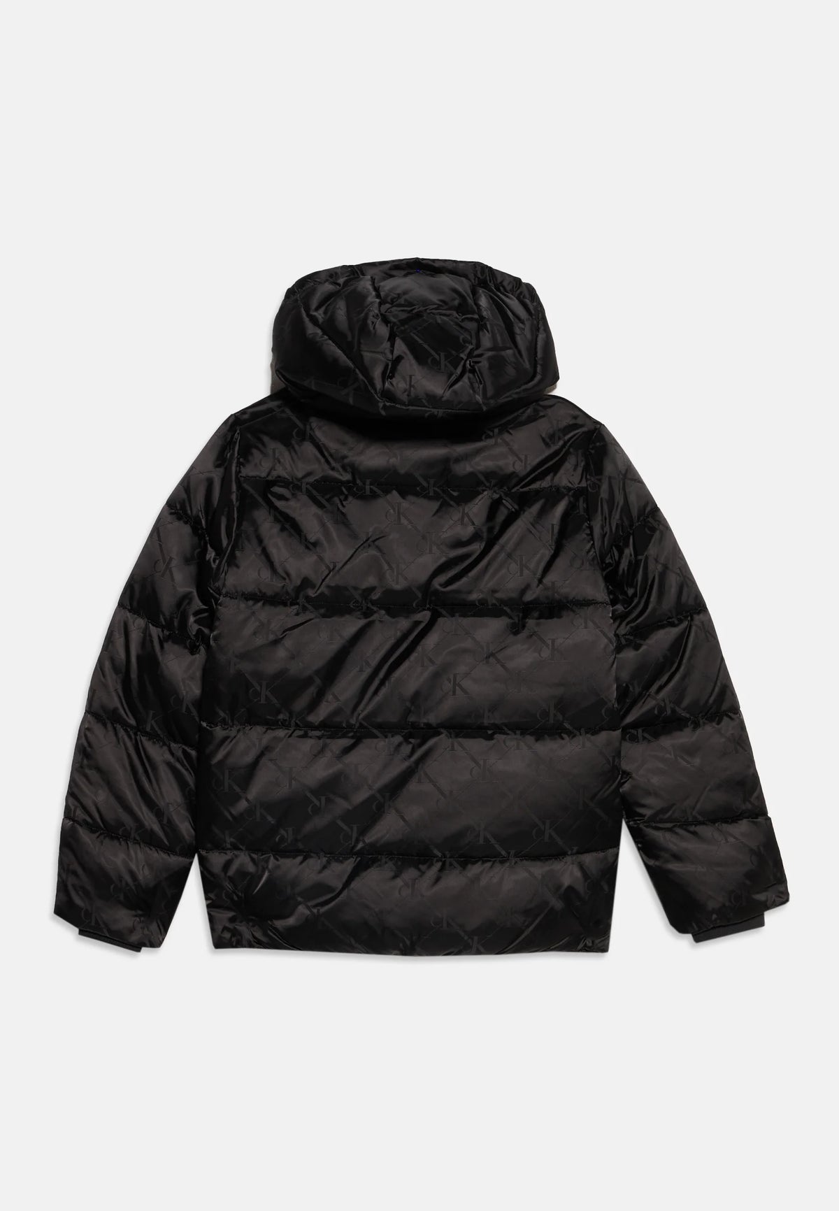 CALVIN KLEIN GIUBBOTTO NERO LOGATO CAPPUCCIO REMOVIBILE Bambini e ragazzi LVCKFJM07BBEH.NE_