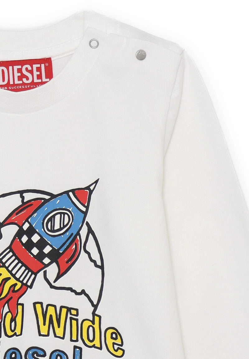 Diesel White Long Sleeve T-Shirt Baby 3-36 Months - WHITE | CammarataMode