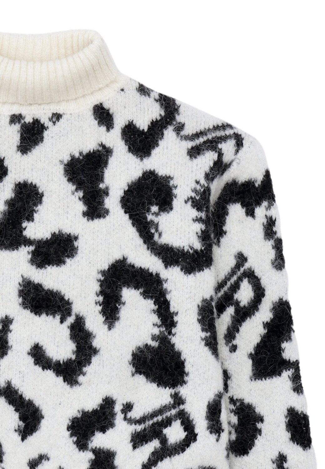 John Richmond Maglione Bambina Off-White – Lana Alpaca Fantasia Animalier
