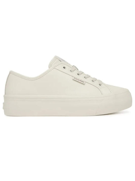 Calvin Klein sneakers donna flatform bianche in pelle con logo sul retro Uomo