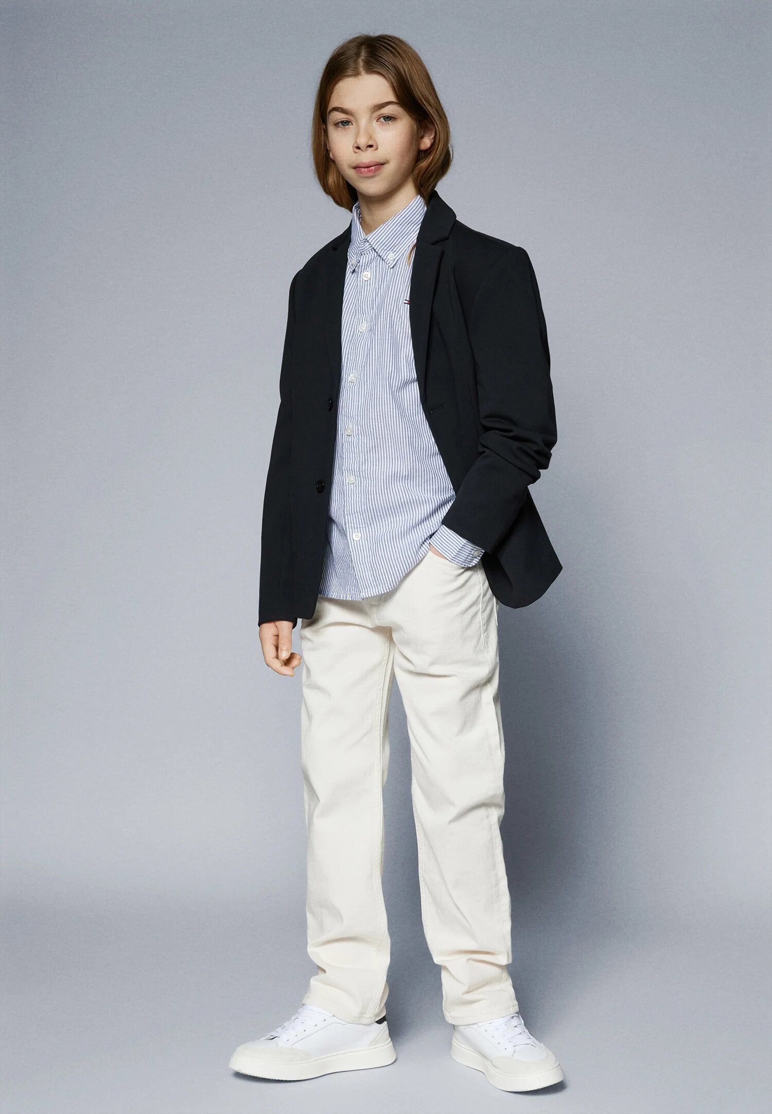 Tommy Hilfiger Camicia Blu Ragazzo In Cotone Con Bottoni Elegante PE26