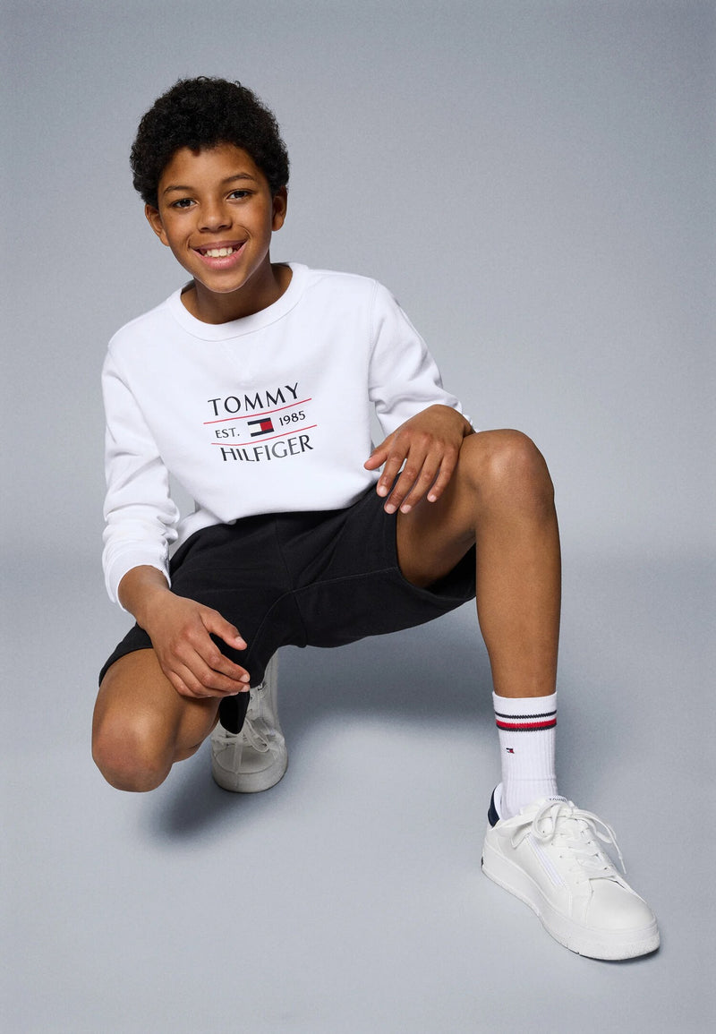 Tommy Hilfiger lightweight sweatshirt kids white spring iconic logo - BIANCO | CammarataMode