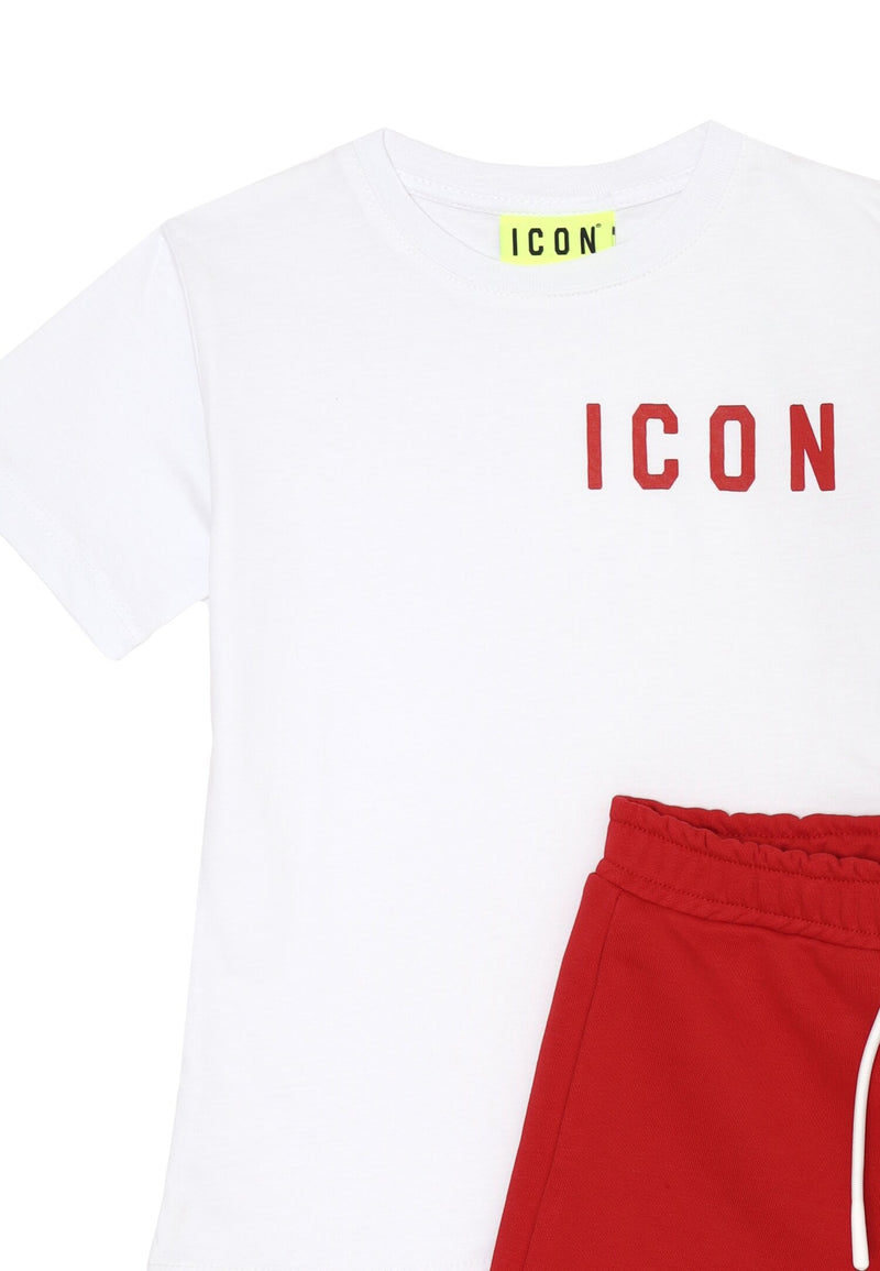 ICON complete red baby 12 months 4 years cotton white print - RED | CammarataMode