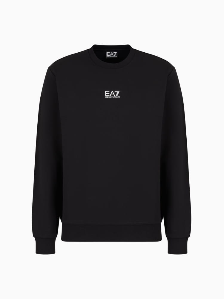 Emporio Armani felpa girocollo core identity in cotone nero/bianco