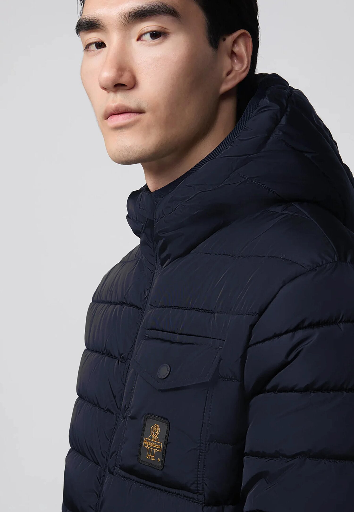 Refrigiwear Giiubotto Blu Uomo In Nylon Con Cappuccio Invernale AI25