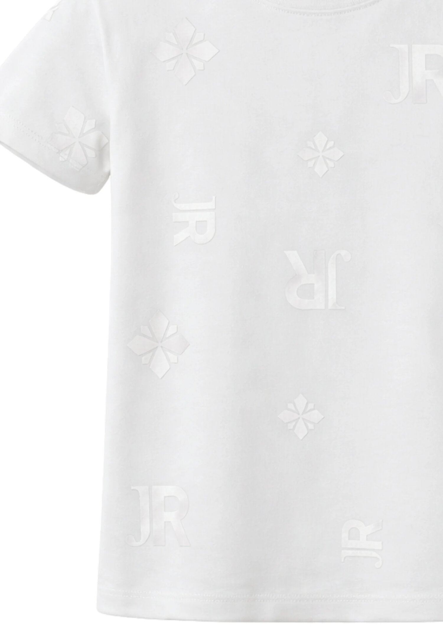John Richmond Tshirt Bianca Logo All Over Tono Su Tono Bambino RBP26041TS_