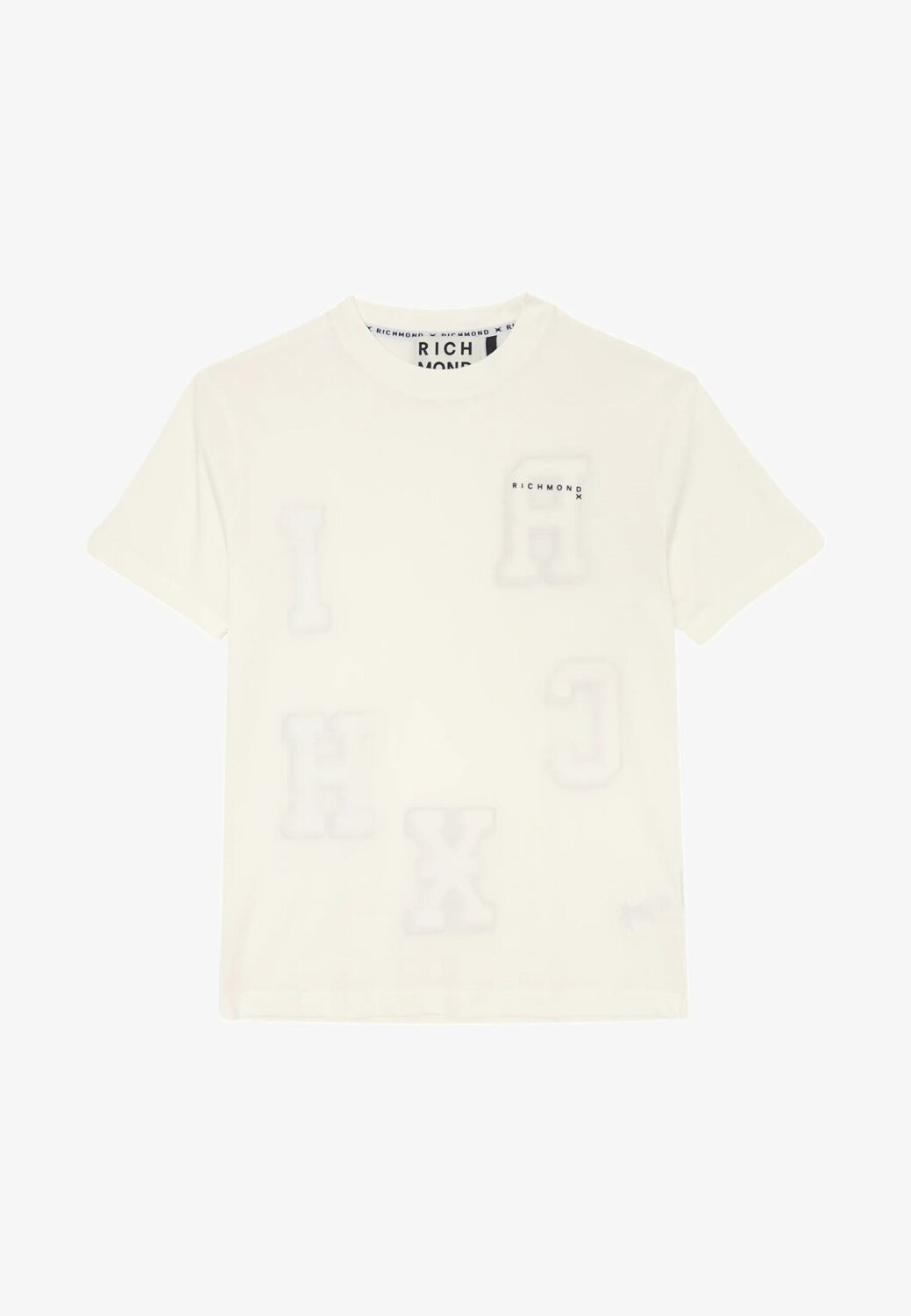 John Richmond T Shirt Bianco Uomo Grafica In Jersey Maniche Corte Sportivo