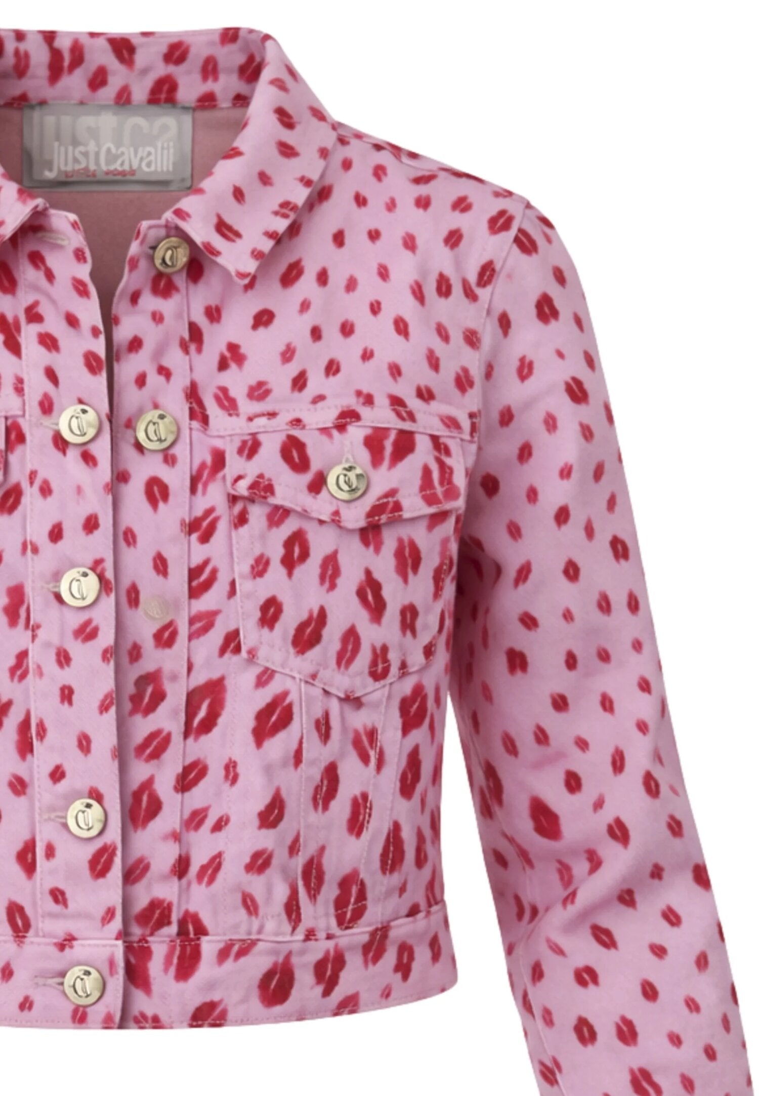 Just Cavalli Giubbotto Corto Rosa Fantasia Animalier Bambina JGP26028GB_