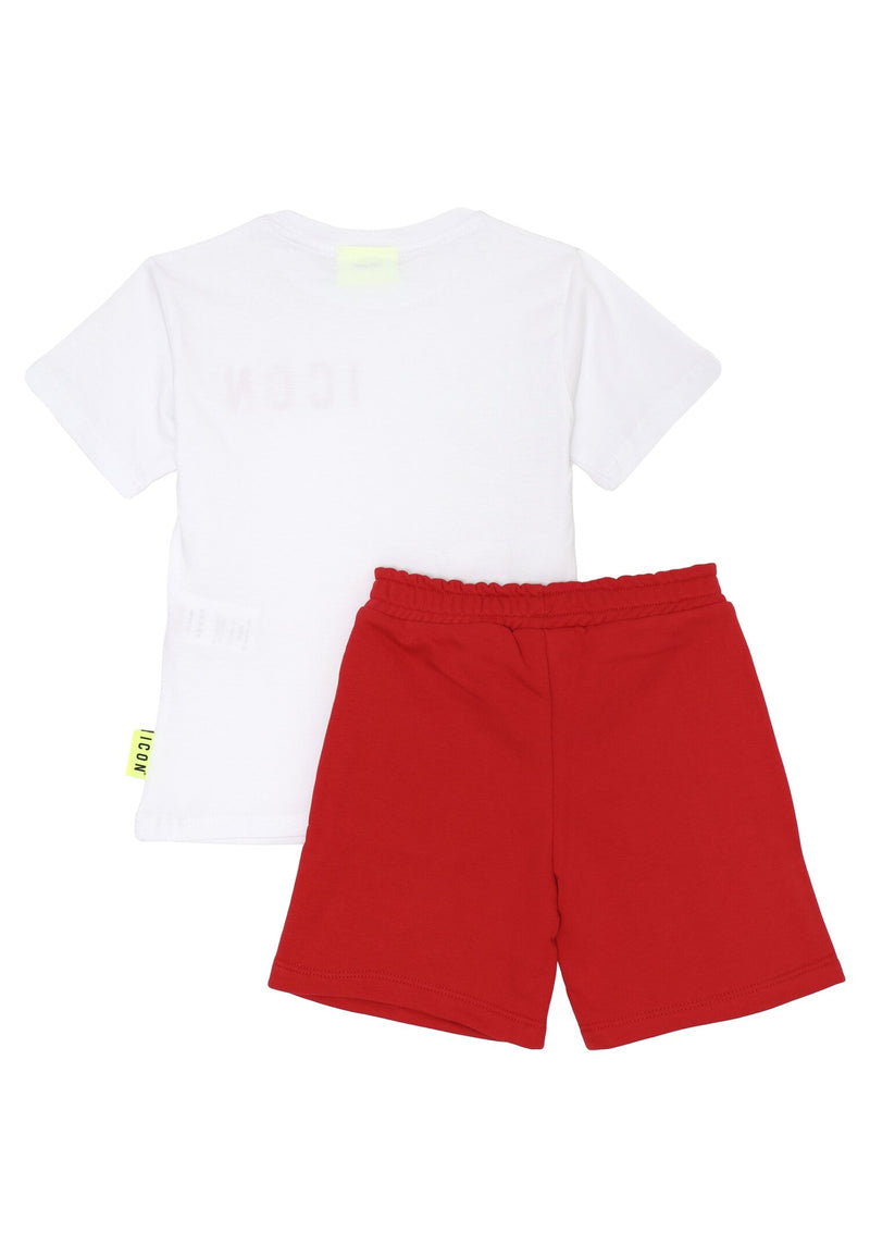 ICON complete red baby 12 months 4 years cotton white print - RED | CammarataMode