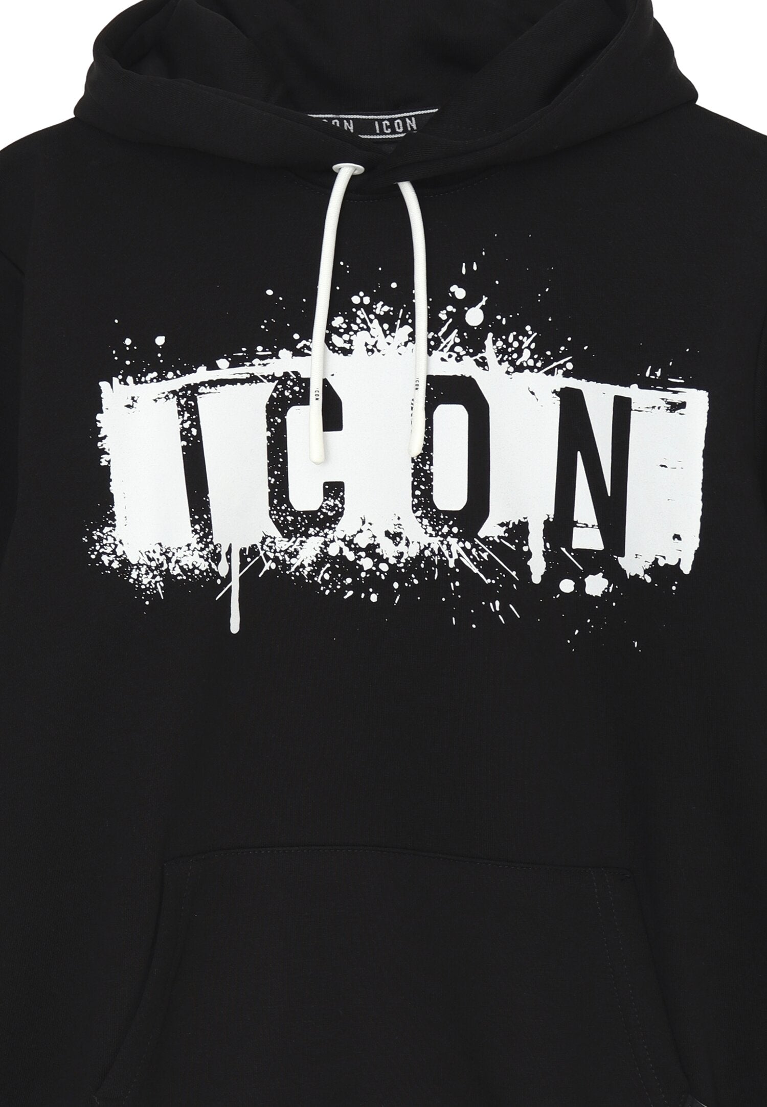 Icon Felpa Nero Bambino In Cotone Con Cappuccio Autunnale AI25