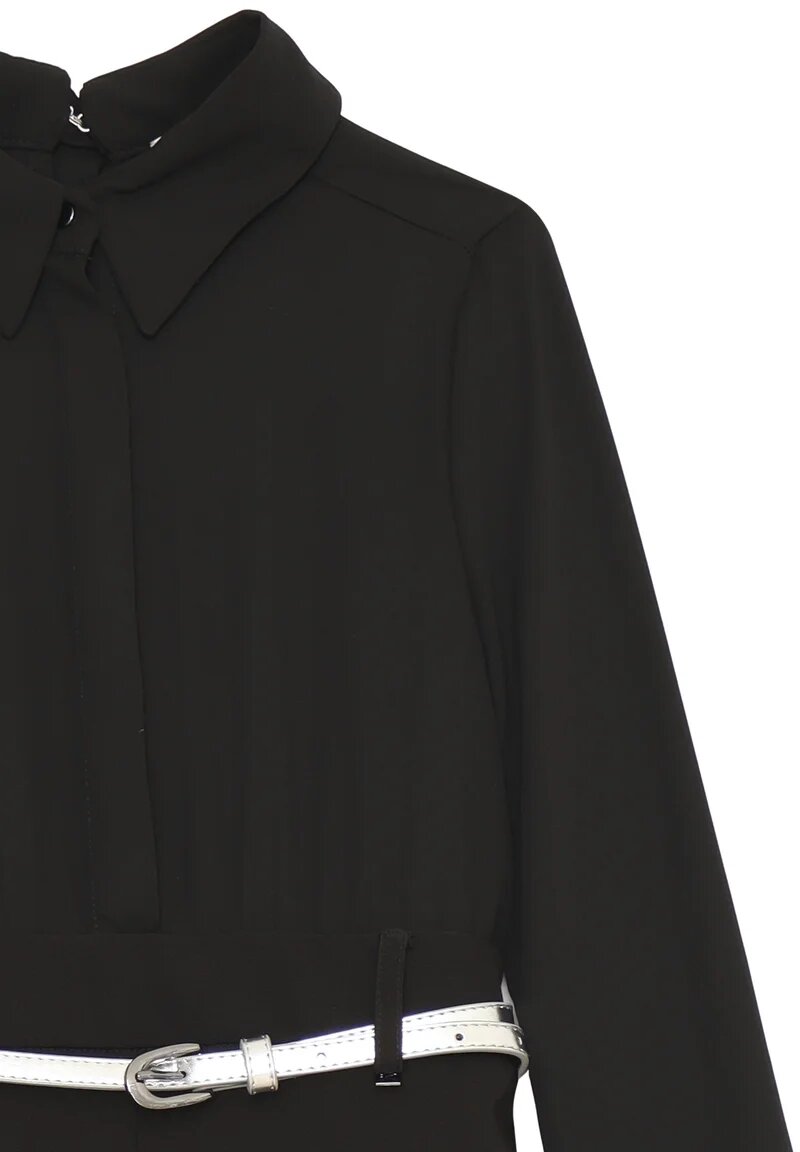 Kocca tuta jumpsuit nera bambina e ragazza con cintura elegante - NERO | CammarataMode