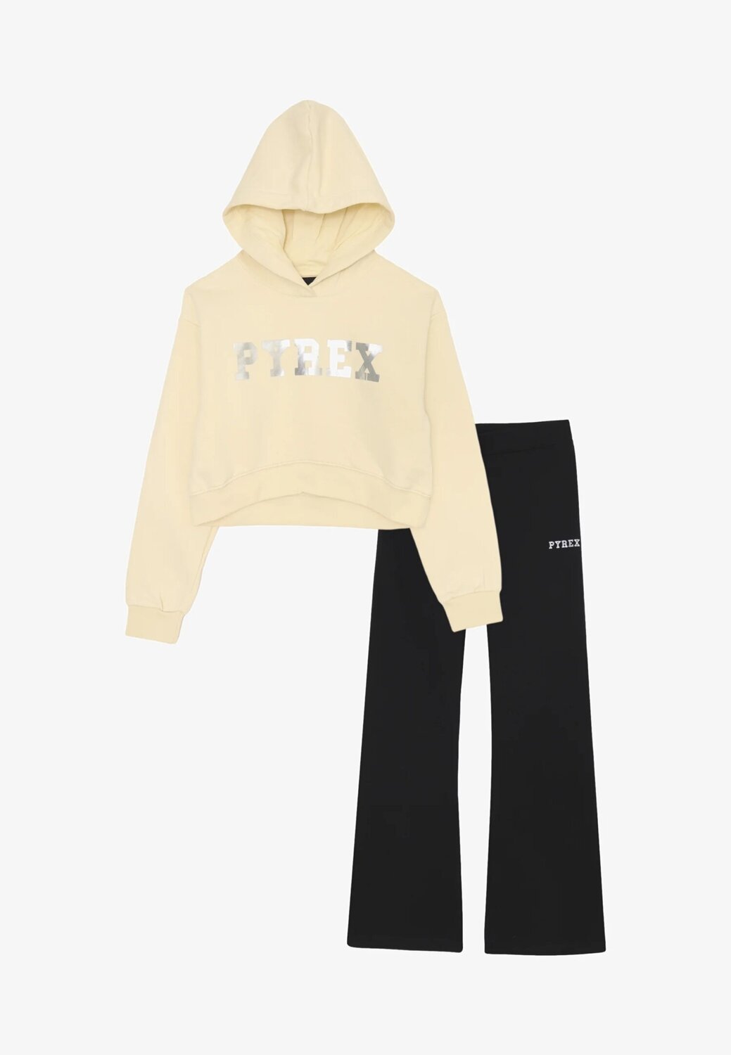 Pyrex completo bambina felpa cappuccio panna 2-16 anni cotone