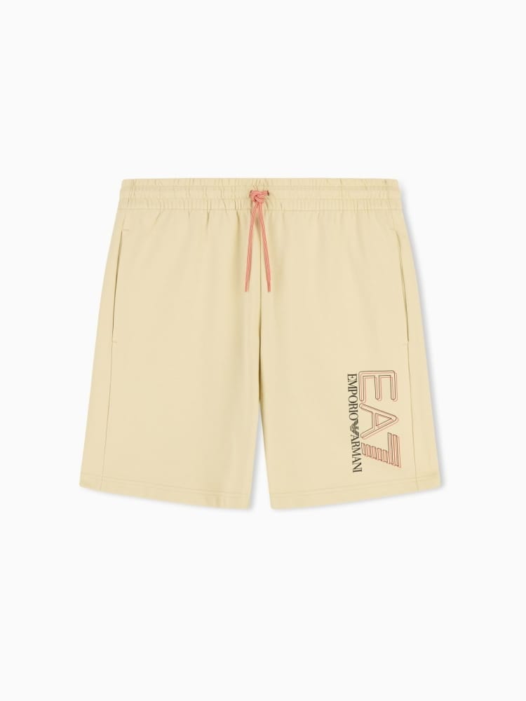 Emporio Armani shorts visibility in puro cotone beige con logo