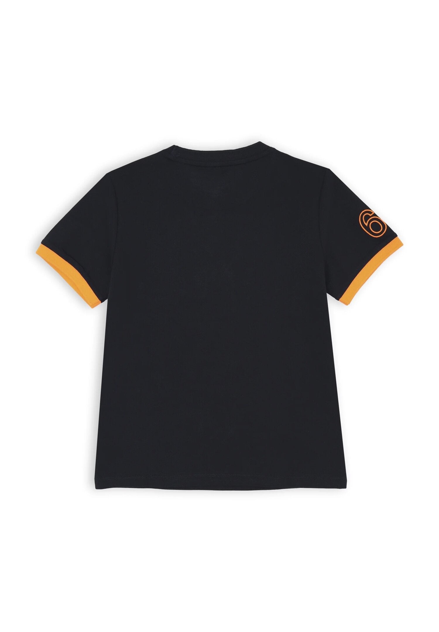 T-shirt blu Sun68 bambino in cotone con ricami arancioni e maniche corte | CammarataMode