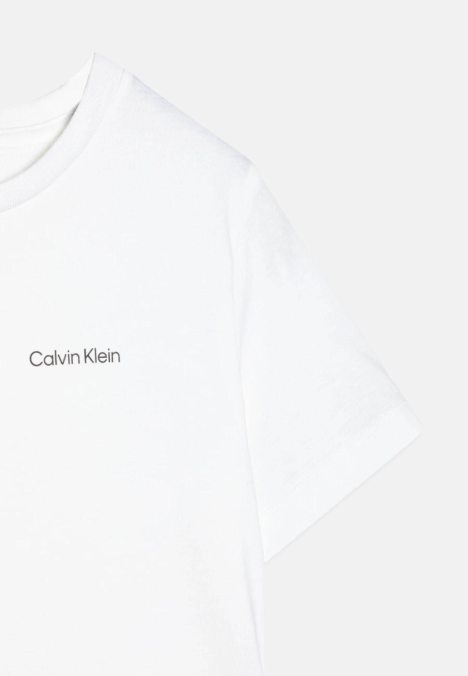 Calvin Klein Tshirt Bianca Bambino In Jersey Maniche Corte Quotidiano PE26