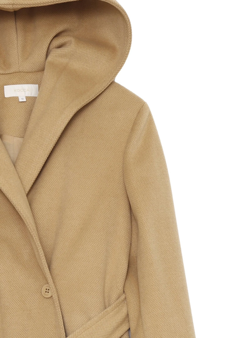 Kocca cappotto cammello bambina e ragazza con cappuccio elegante - CAMMELLO | CammarataMode