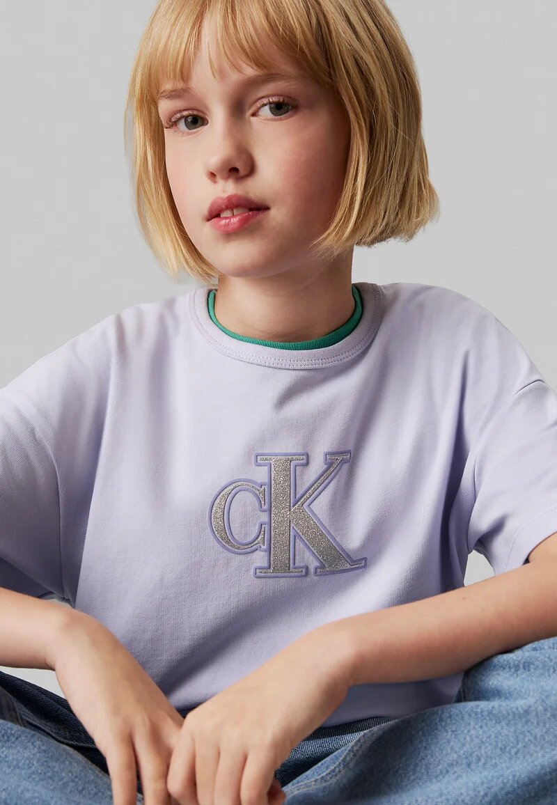 Calvin Klein t shirt bambina ragazza lilla estiva comoda junior - LILLA | CammarataMode
