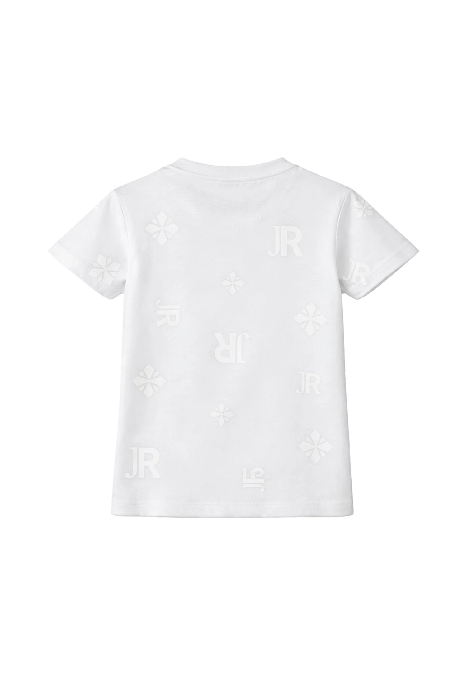 John Richmond Tshirt Bianca Logo All Over Tono Su Tono Bambino RBP26041TS_