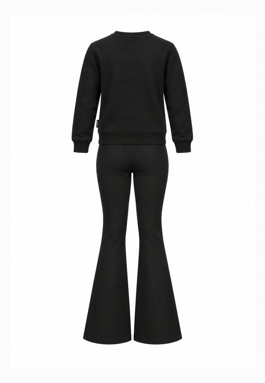 JUST CAVALLI completo nero con felpa logata e leggings a zampa Bambine e ragazze jba26158fe.ne_