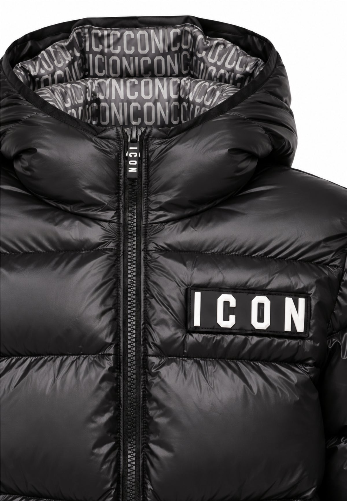 ICON GIUBBOTTO NERO CON FODERA LOGO ALL OVER Bambini e ragazzi IBJK001321.NE_