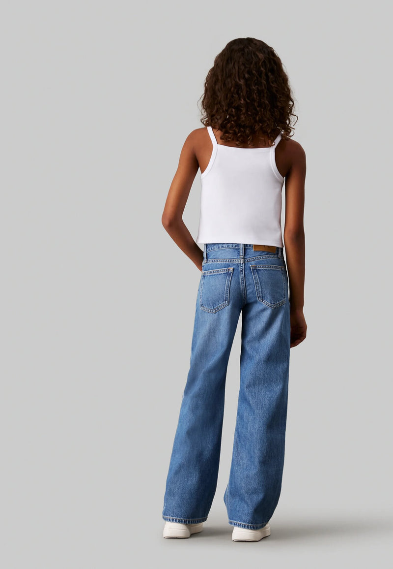 Top corto Calvin Klein bianco per bambina - Primavera Estate 25 - BIANCO | CammarataMode