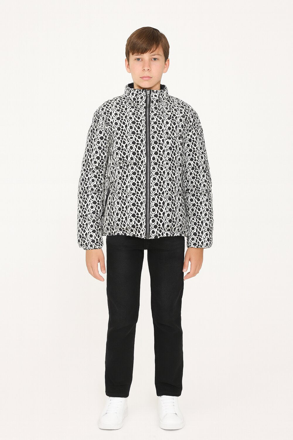 John Richmond giacca invernale da bambino black stampa 2-16 anni