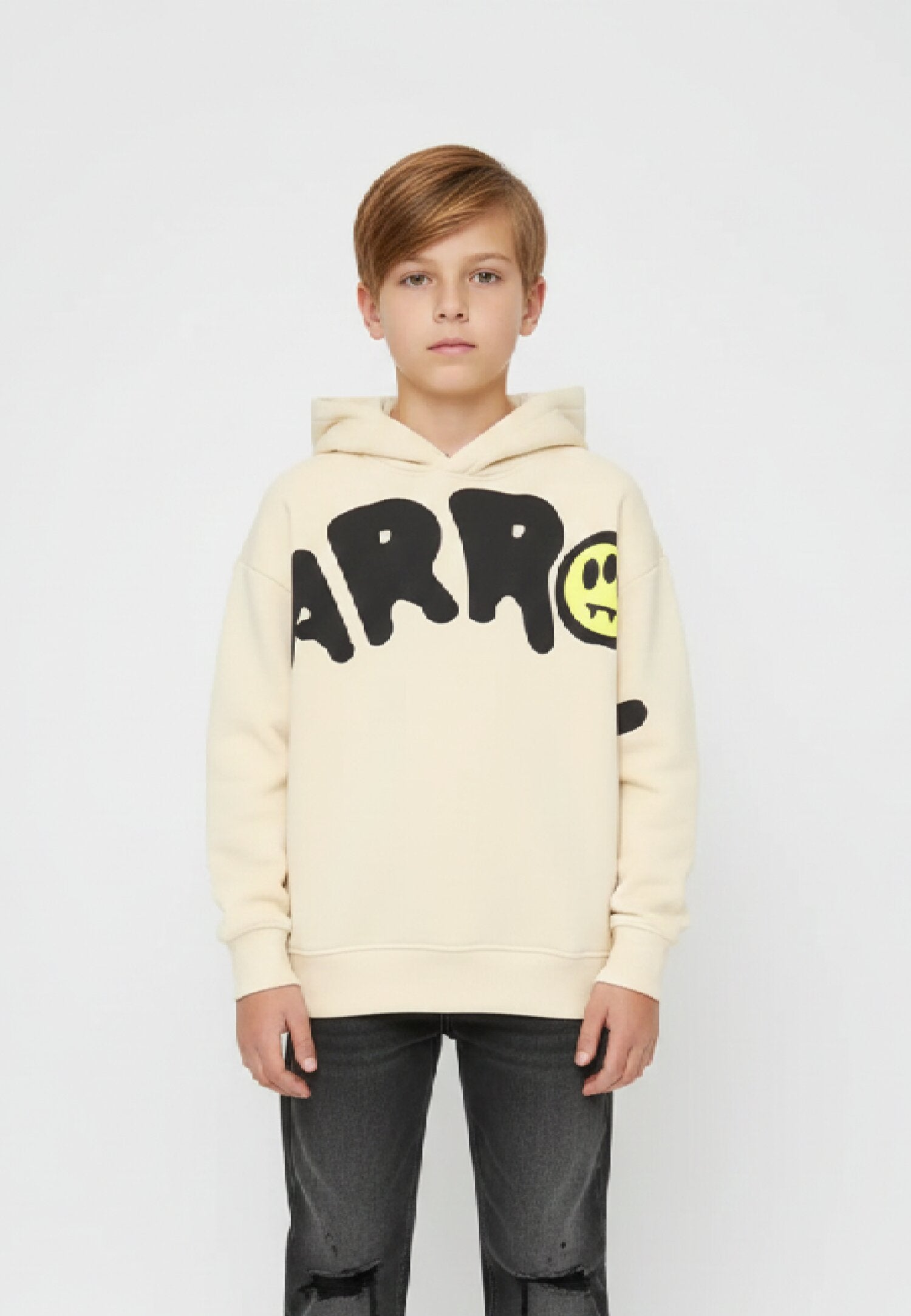 Barrow Felpa Panna Bambino In Cotone Con Cappuccio Invernale AI 25