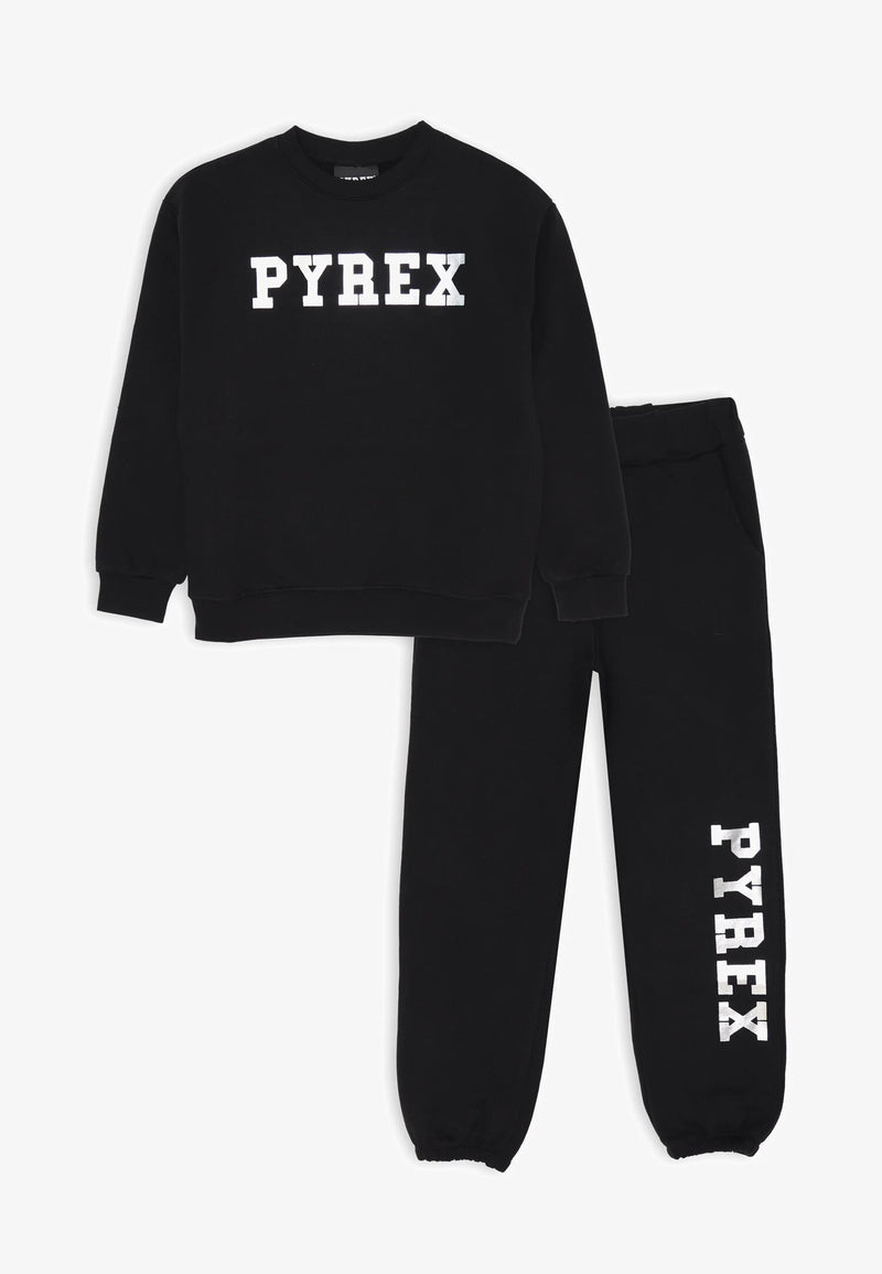 Tuta ragazza felpa e pantalone nero Pyrex - NERO | CammarataMode