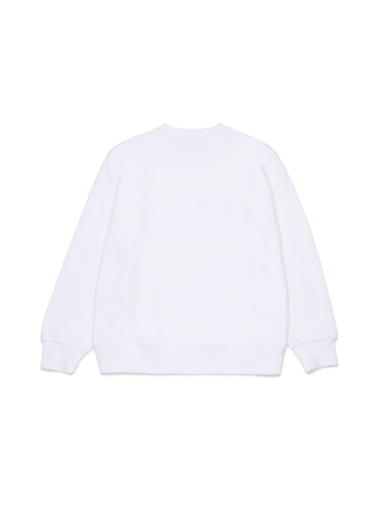 Dsquared felpa kids/junior girocollo con logo in cotone bianco Bambino