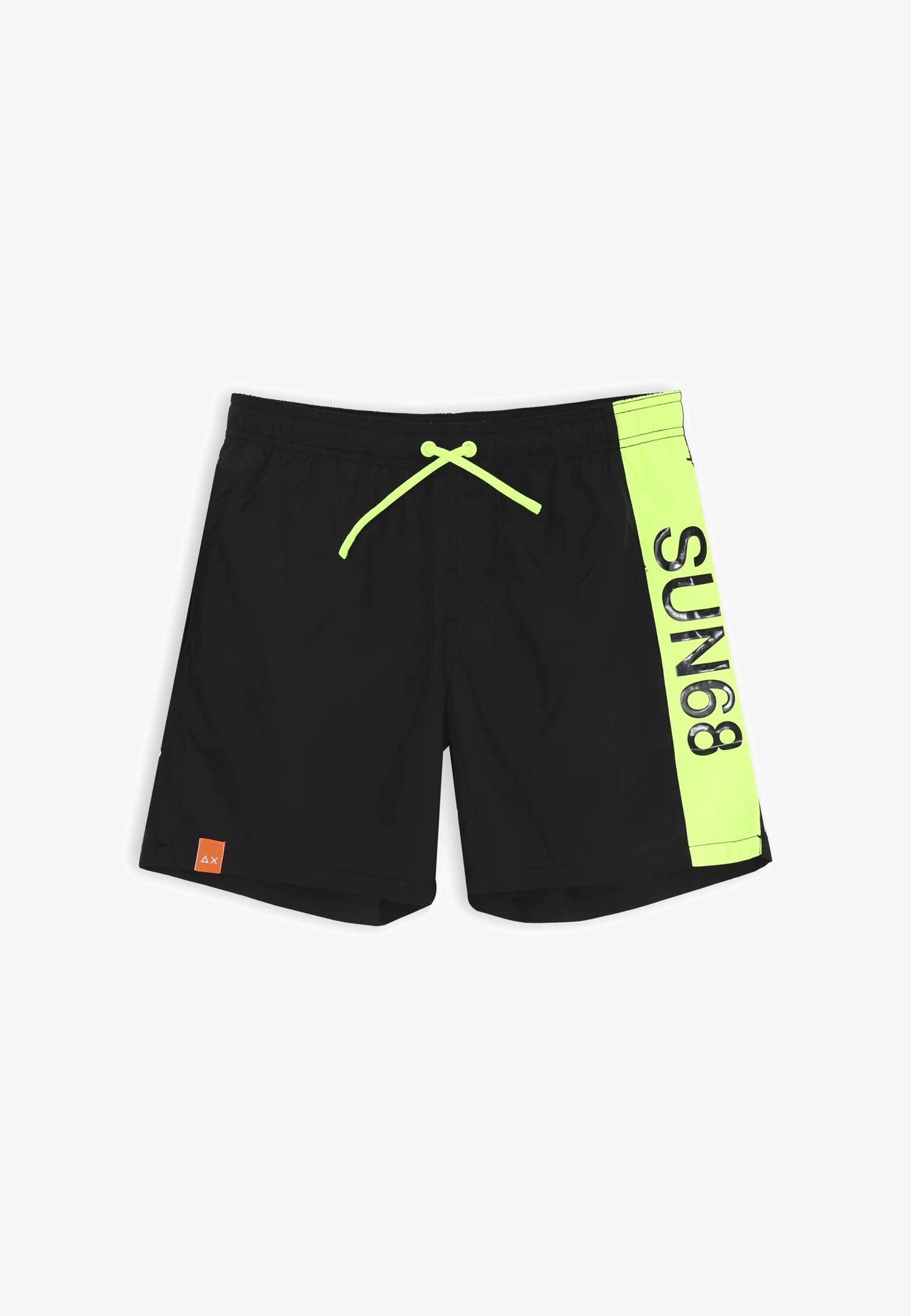 Sun68 costume nero con fascia laterale lime fluo e stampa SUN68 | CammarataMode
