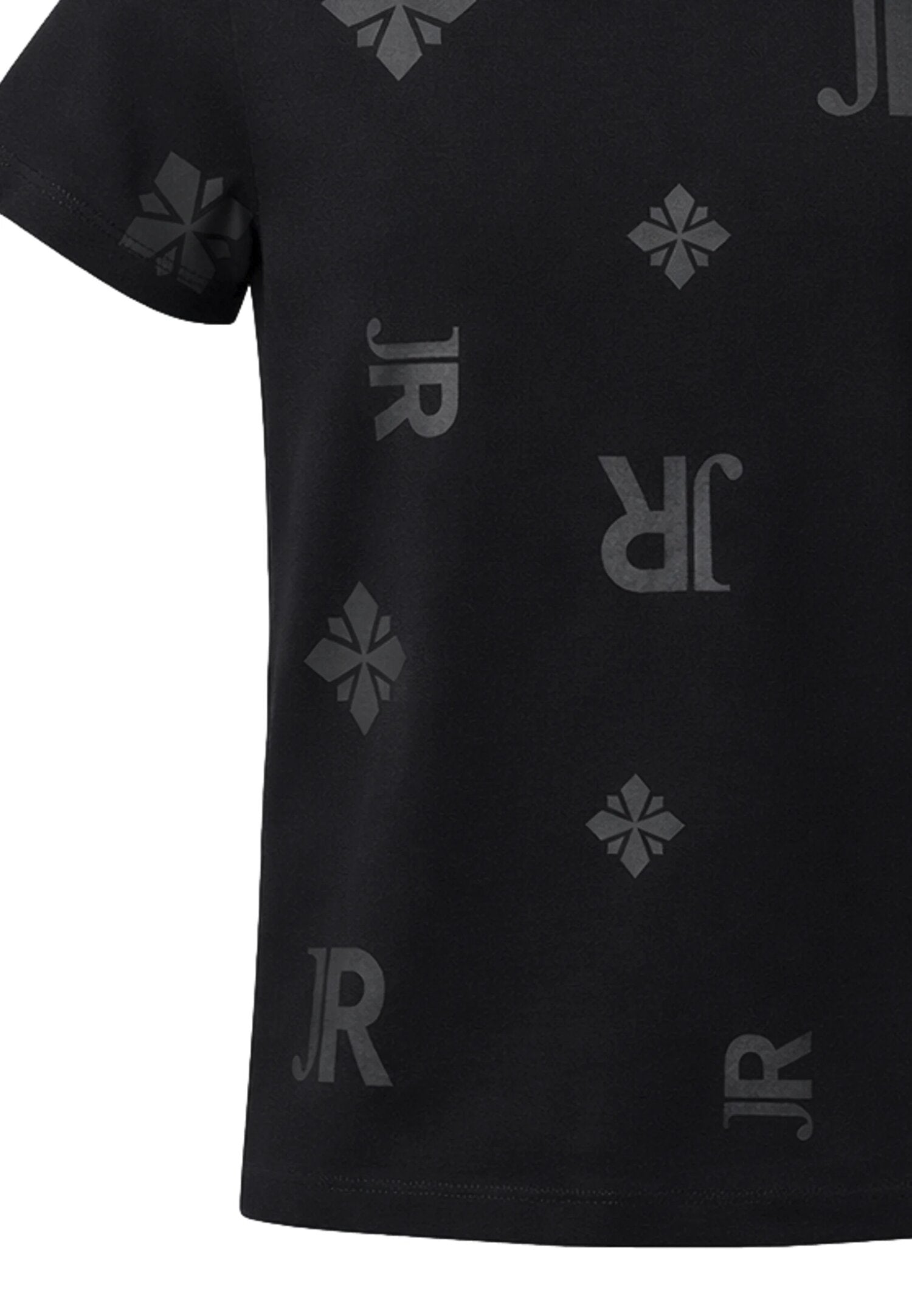 John Richmond Tshirt Nera Logo All Over Tono Su Tono Bambino RBP26041TS_
