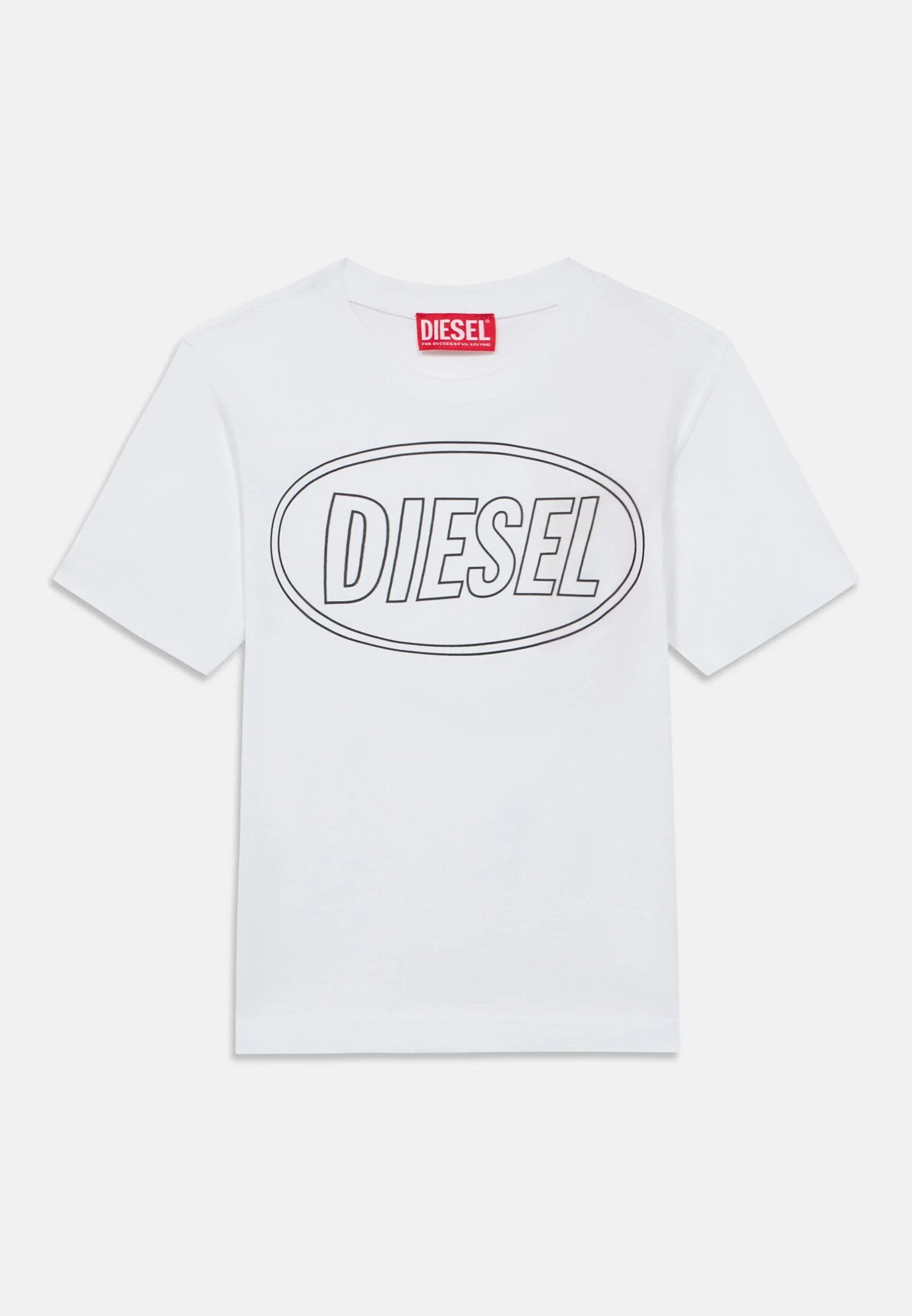 Diesel Tshirt Bianca Bambino In Cotone Maniche Corte Scuola PE26