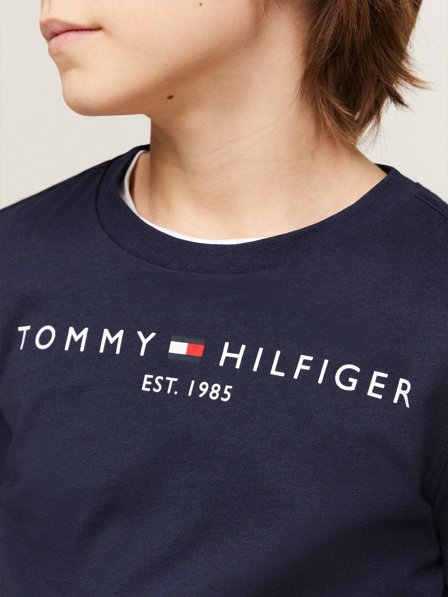 Tommy Hilfiger Tshirt Blu Bambino In Jersey Maniche Corte Quotidiano PE26