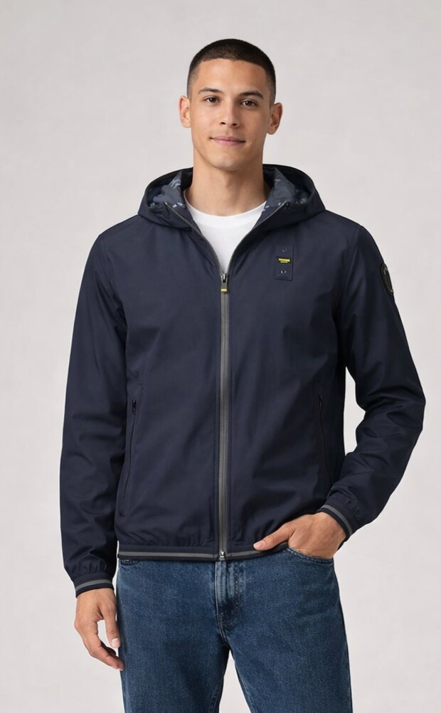 Blauer Usa Giubbotto Blu Leggero Con Cappuccio Uomo 26SBLUC11018007110_