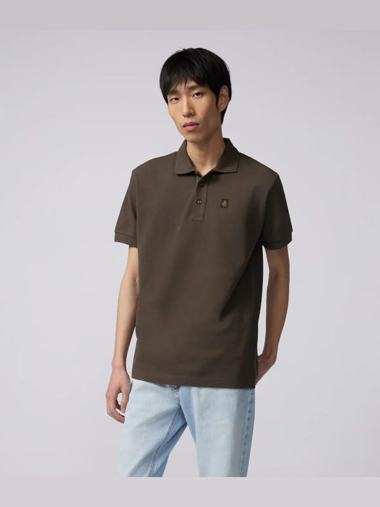 Refrigiwear polo marrone uomo mini logo