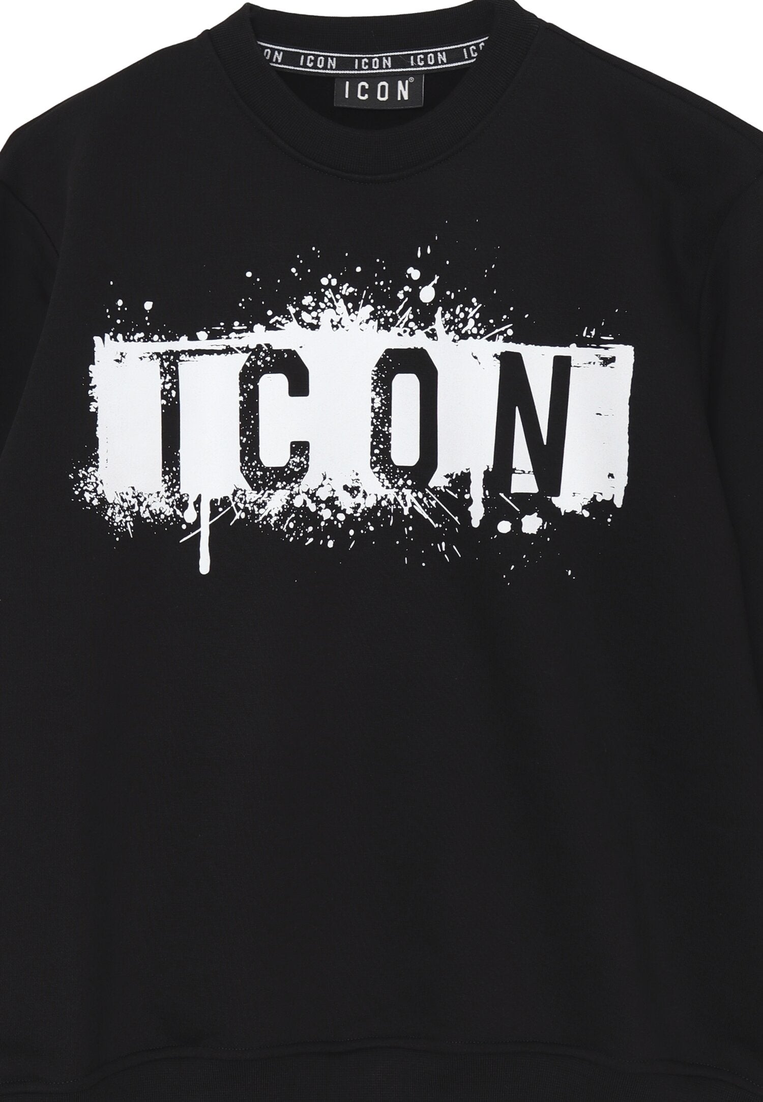 Icon Felpa Nero Bambino In Cotone Girocollo Quotidiano AI25