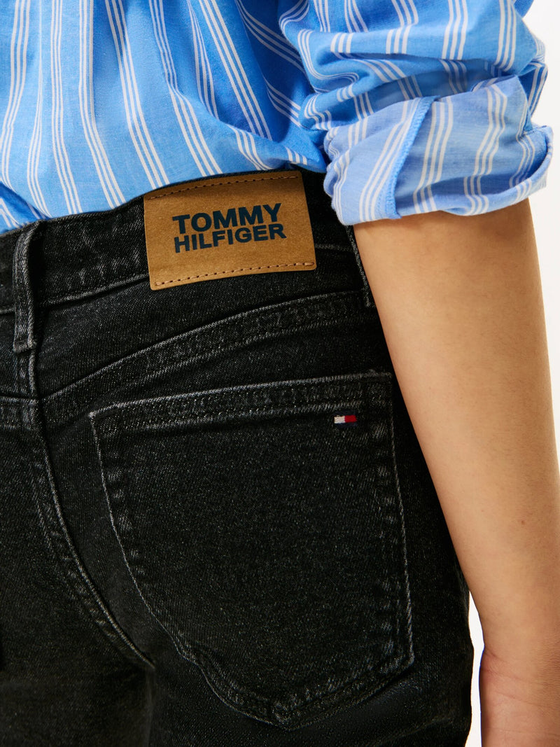 Tommy Hilfiger jeans flare neri bambina ragazza in denim elasticizzato - NERO | CammarataMode