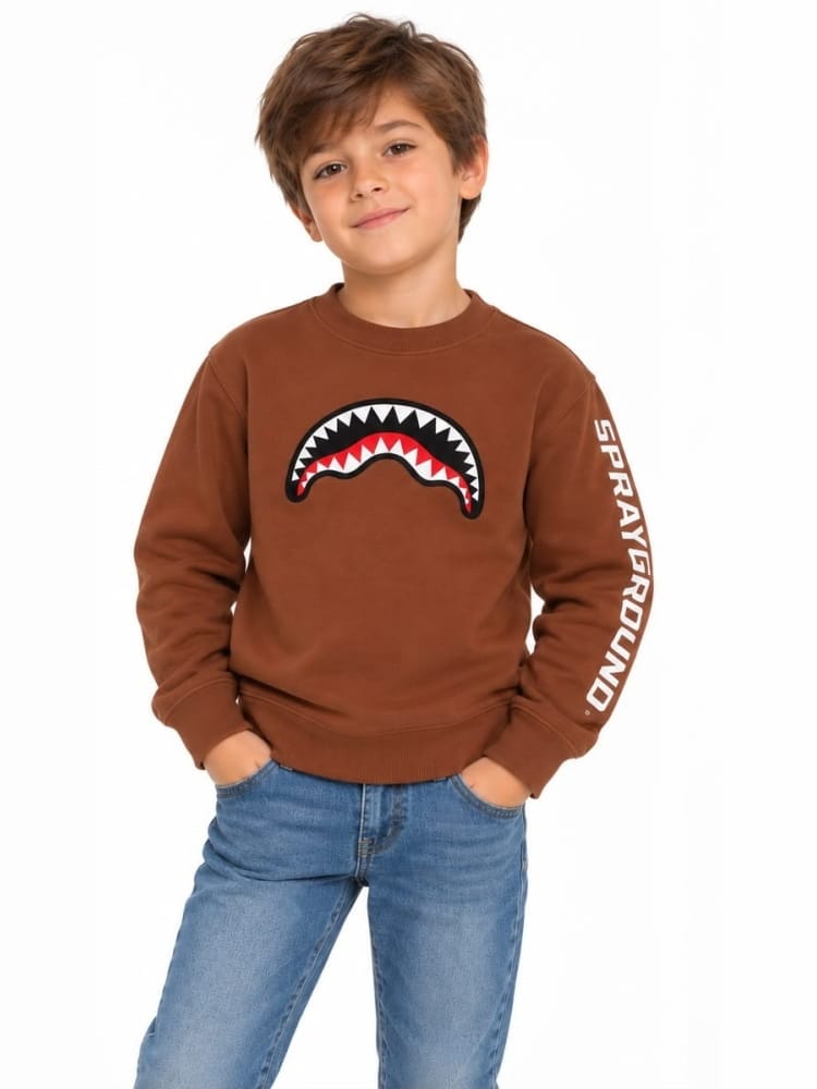 Sprayground felpa marrone bambino maxi logo