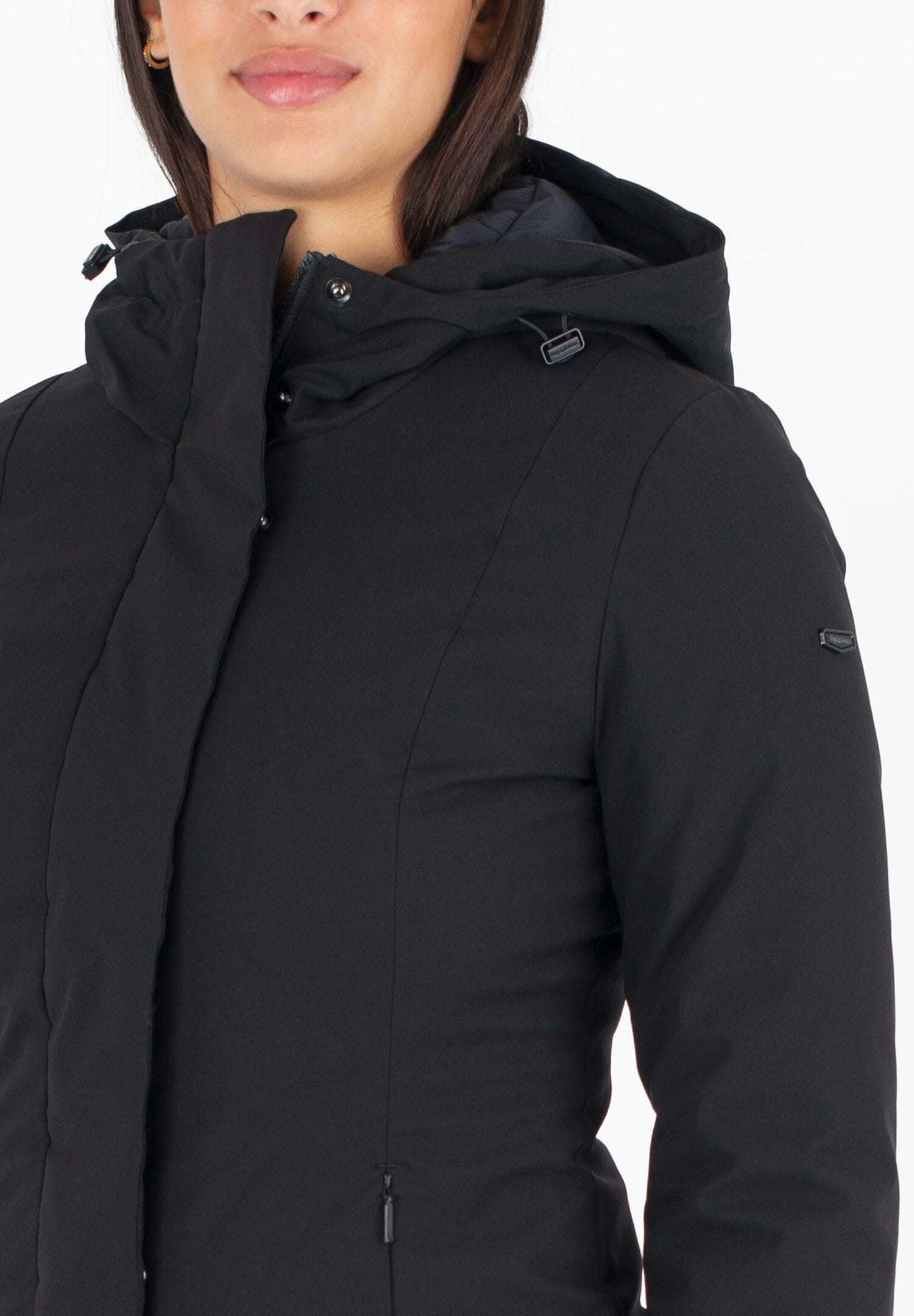 Refrigiwear Giubbotto Nero Donna In Tessuto Con Cappuccio | Invernale AI25 | CammarataMode
